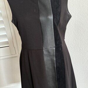 Calvin Klein Knit Dress with Leather&Suede Detail